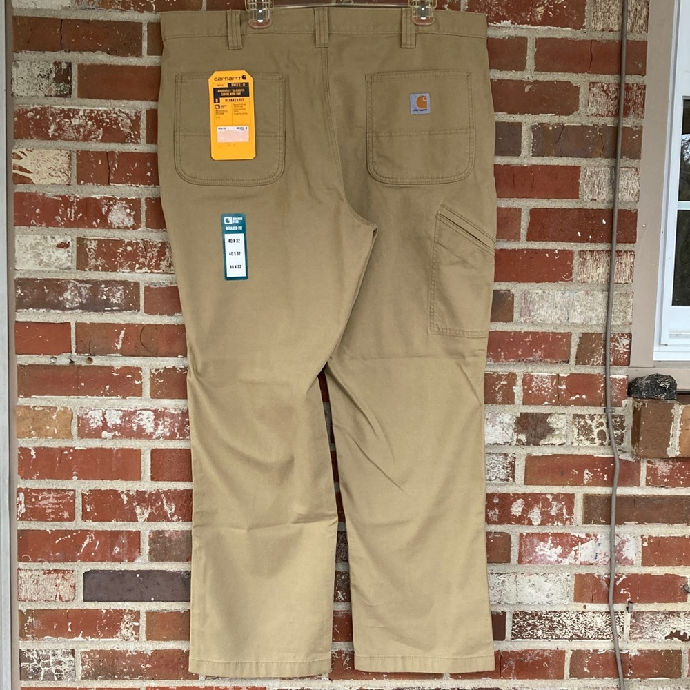 Carhartt Men's Khaki Rugged Flex Relaxed Fit Canvas Work Pant NWT 40x32